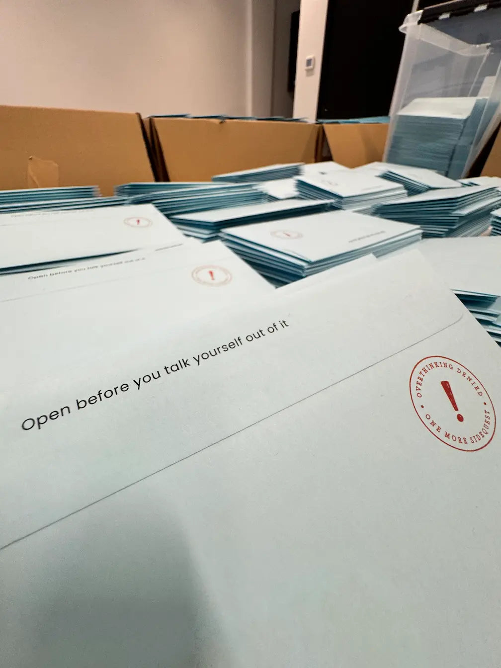The September 2026 Sidequest letter, sealed in its envelope